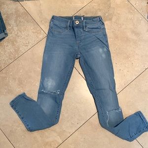 Abercrombie kids girl’s pull on jean leggings; size 9/10